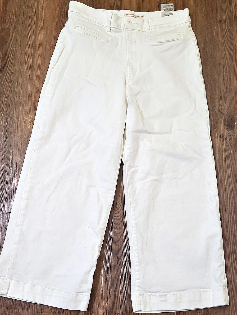 Levi's Ribcage Wide Leg Crop White Wide Leg Crop Waist 30 Good
